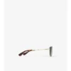 Sonnenbrille mit quadratischem Rahmen und Metalllogo