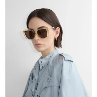Sonnenbrille mit quadratischem Rahmen und Tubular-Karomuster