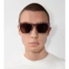 Square-Sonnenbrille mit Karomuster