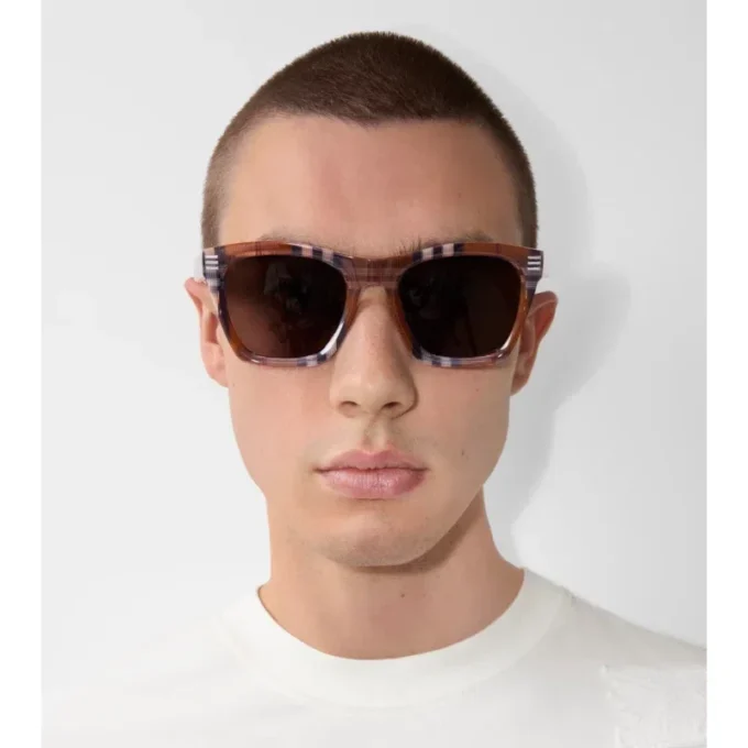 Square-Sonnenbrille mit Karomuster