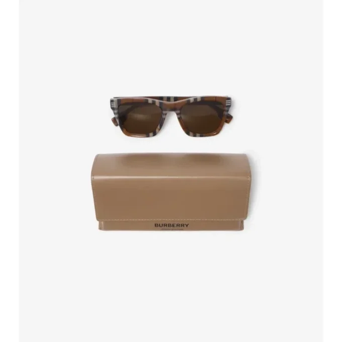 Square-Sonnenbrille mit Karomuster