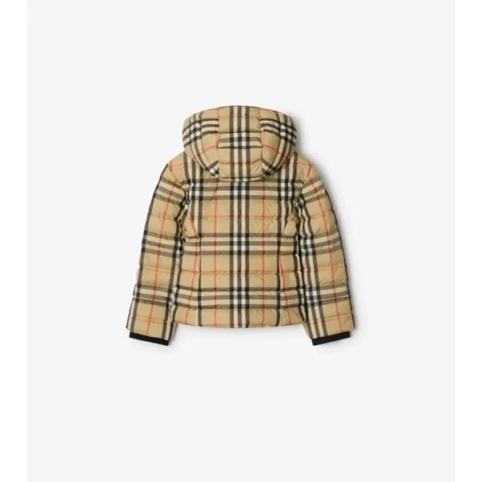 Steppjacke mit Kapuze im Burberry-Karomuster