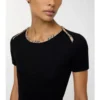 T-Shirt aus Stretch-Baumwolle mit Karobordüre
