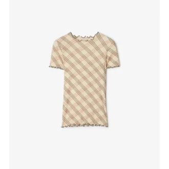 T-Shirt aus Stretch-Baumwolle mit Karomuster