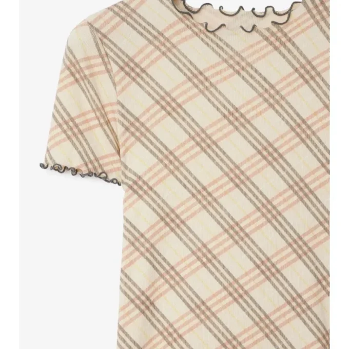 T-Shirt aus Stretch-Baumwolle mit Karomuster