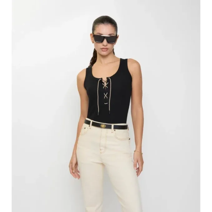 Tanktop aus Baumwollmischung mit Karomuster