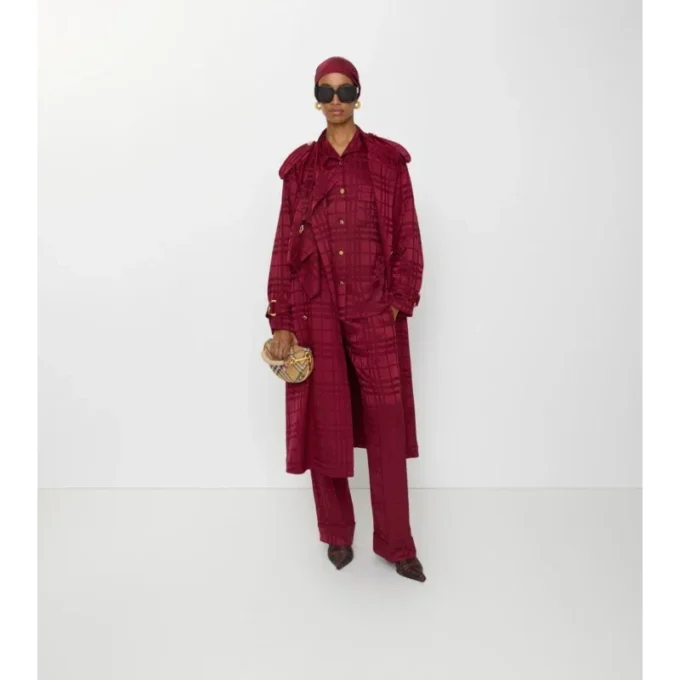 Trench Coat aus Seide mit Karomuster