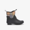 Vintage Check-Neopren- und Gummi-Regenstiefel