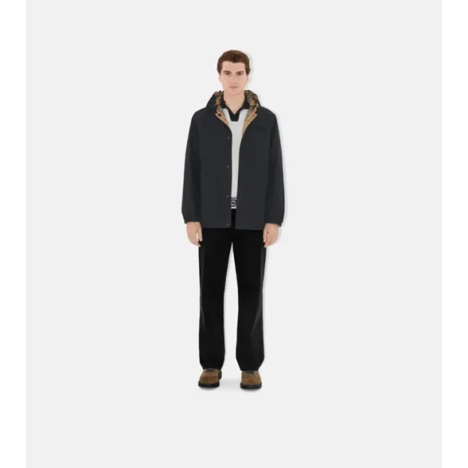 Wendbare Kapuzenjacke aus Nylon mit Karomuster