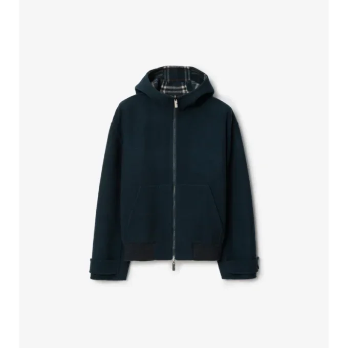 Wendbare Kapuzenjacke aus Wolle