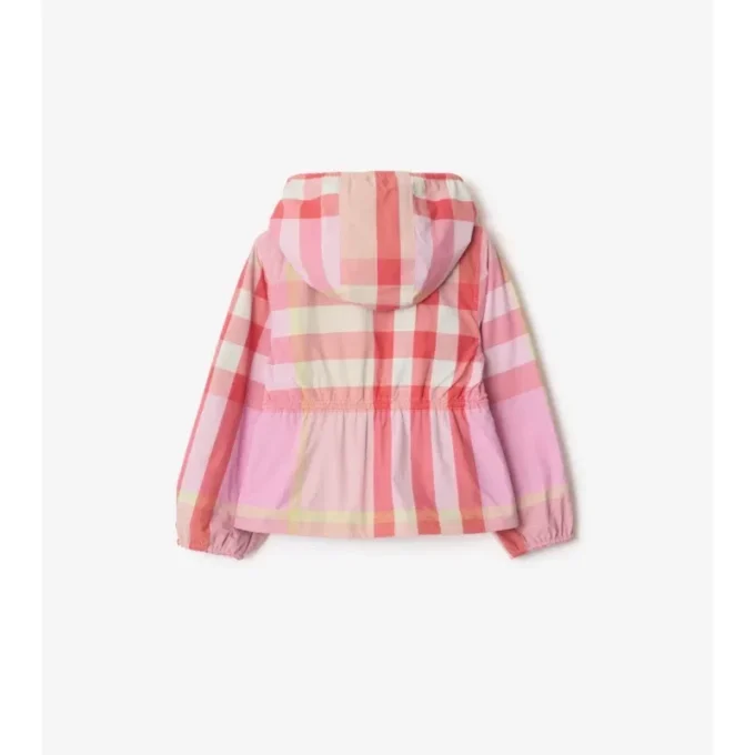 Wendbare Nylon-Kapuzenjacke mit Karomuster