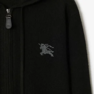Woll-Kapuzenpullover mit Reißverschluss