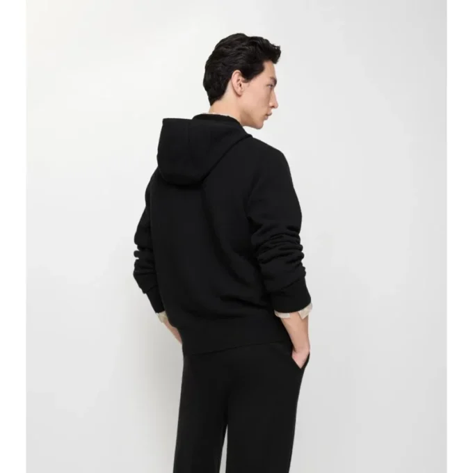 Woll-Kapuzenpullover mit Reißverschluss