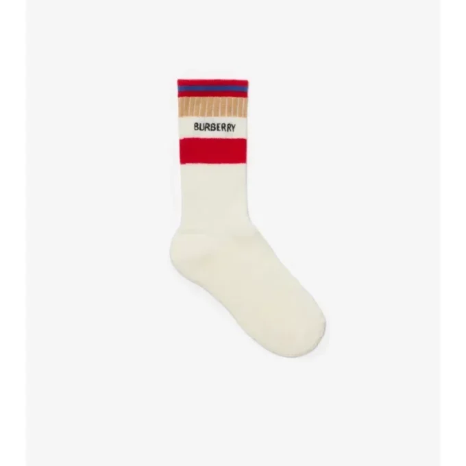 Zweiteiliges Set aus Baumwollmisch-Socken mit Logo-Streifen